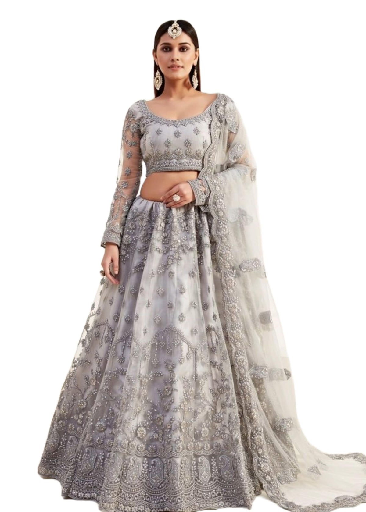 PINKKART Festival Party Stitched Net Indian Wedding Wear Women Lehenga Choli 17181920Ali, 3, Large