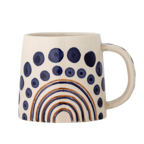 Bloomingville Shama Mug Blue Dots 500 ml with Ceramic Coffee Mug