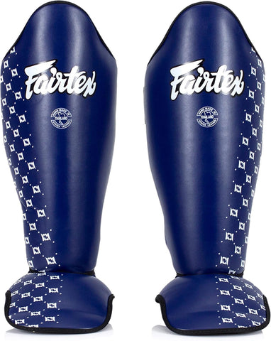 Fairtex SP5 Muay Thai Shin Guards for Men, Women, Kids | Shinguards are Premium, Lightweight & Durable | Extended Protection to Avoid shin splints During Training or Sparring - XSmall,Blue