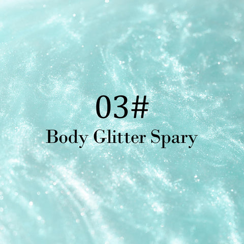 Erinde Body Glitter Spray, Moisturizing Body Shimmer Luminizer Glow Illuminator, Non-Sticky, Rave Party Glitter Spray Liquid Highlighter Sparkle Spray for Face, Hair & Body, 80ML, Glacier Blue