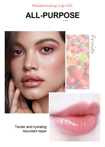 Easilydays Flower Rolling Ball Lip Oil Gloss, Long Lasting Moisturizing Lip Balm, Clear Moisturizing Fruit Scented Lip Gloss, Non-sticky Natural Fresh Shiny Texture Lip Lipstick for Women Girls (#05)
