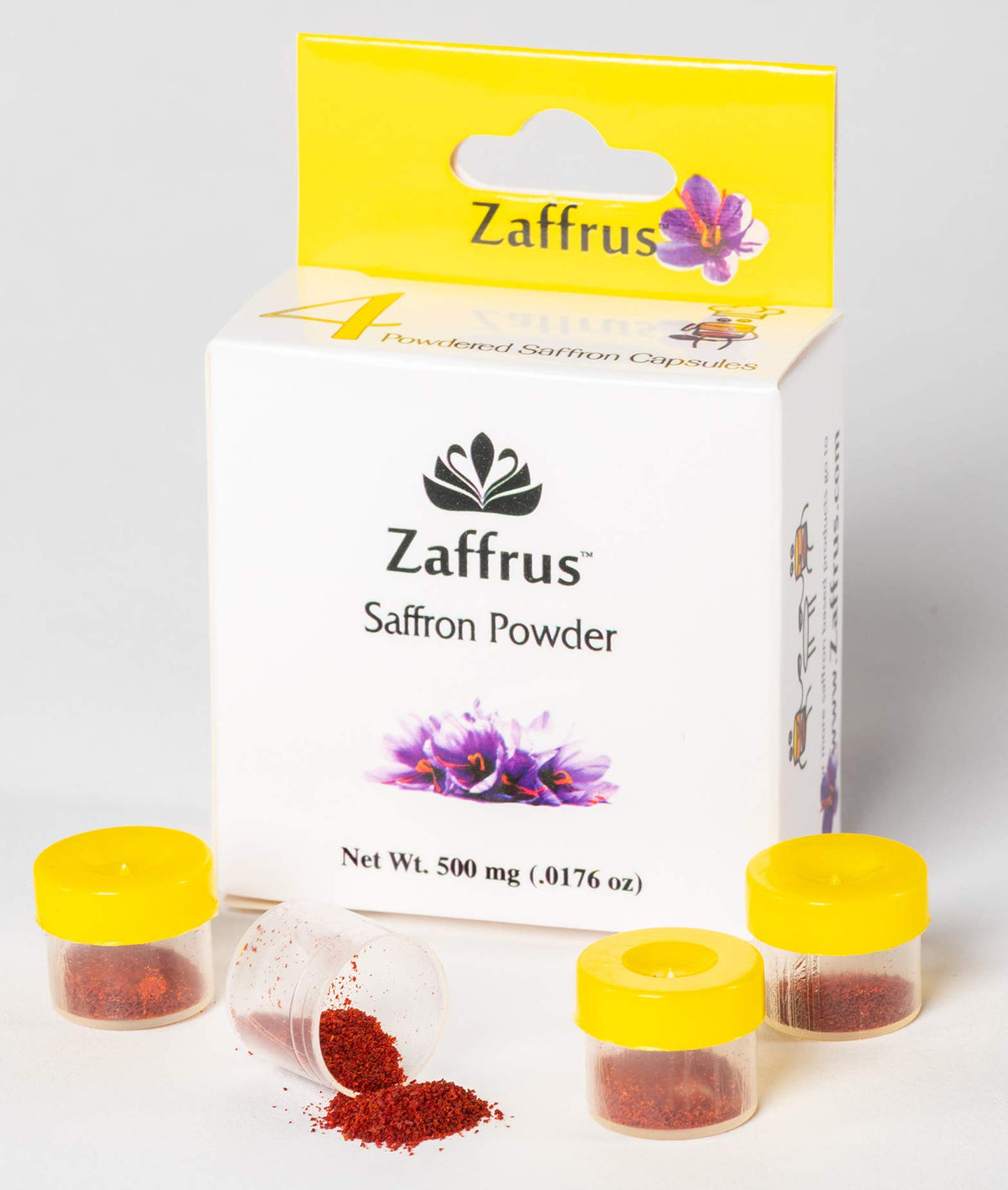 Zaffrus - Premium Saffron Powder for Cooking, Athletes, Specialty Drinks Fans - Pack of 4 (0.5 gram/ .0176 oz)