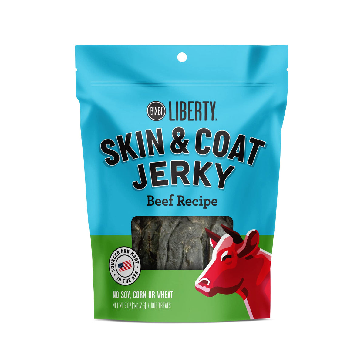 BIXBI Liberty Skin & Coat Support Beef Liver Jerky Dog Treats,5 oz-USA Made Grain Free Dog Treats-Antioxidant Rich to Support Shiny,Full Bodied Coats-High in Protein,Whole Food Nutrition,No Fillers