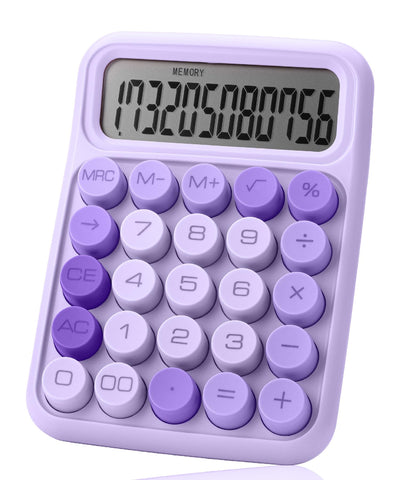 Mr. Pen- Mechanical Switch Calculator, 12 Digits, Large LCD Display, Purple Calculator Big Buttons, Mechanical Calculator, Calculators Desktop Calculator, Cute Calculator, Aesthetic Calculator