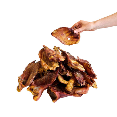 Natural Treats | Grade A Pigs' Ears (5 pcs) | Healthy Whole Treats - Natural Dog Pork Chew - Excellent Rawhide Alternative