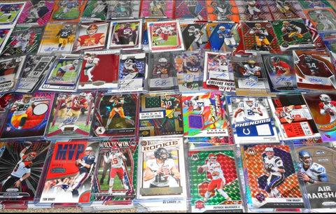Football Hot Packs- 30 Cards- 5 Rookies- Guaranteed 2 Auto, Mem, RPA, Numbered, or Graded Card
