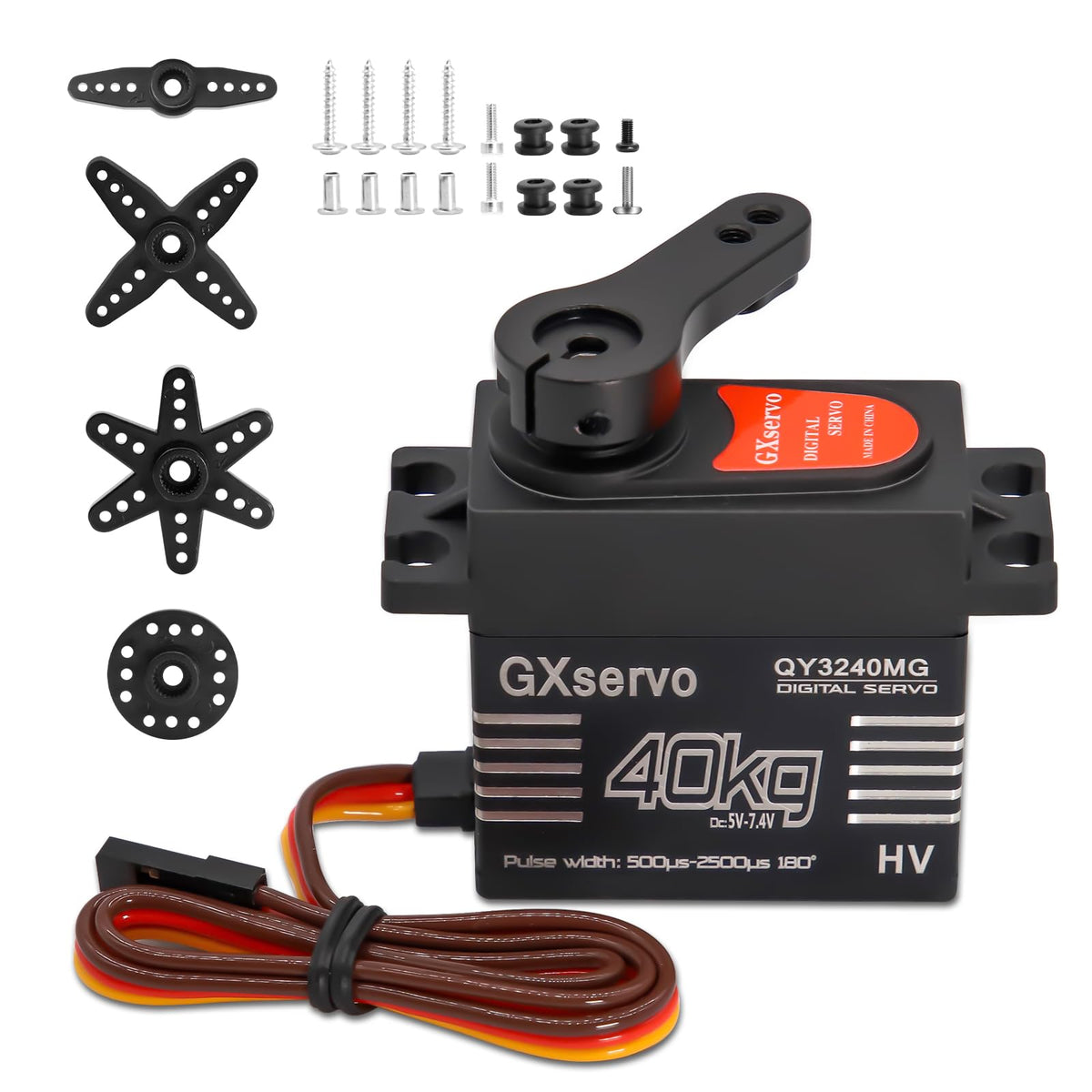 RC Digital Servo 40KG Binghe 40KG Digital Servo Motor Digital Metal Servo High Torque Metal Gear Digital Servo Waterproof for Robotics/RC Models/RC Car/Auto 1/10 1/8 Compatible with Arduino