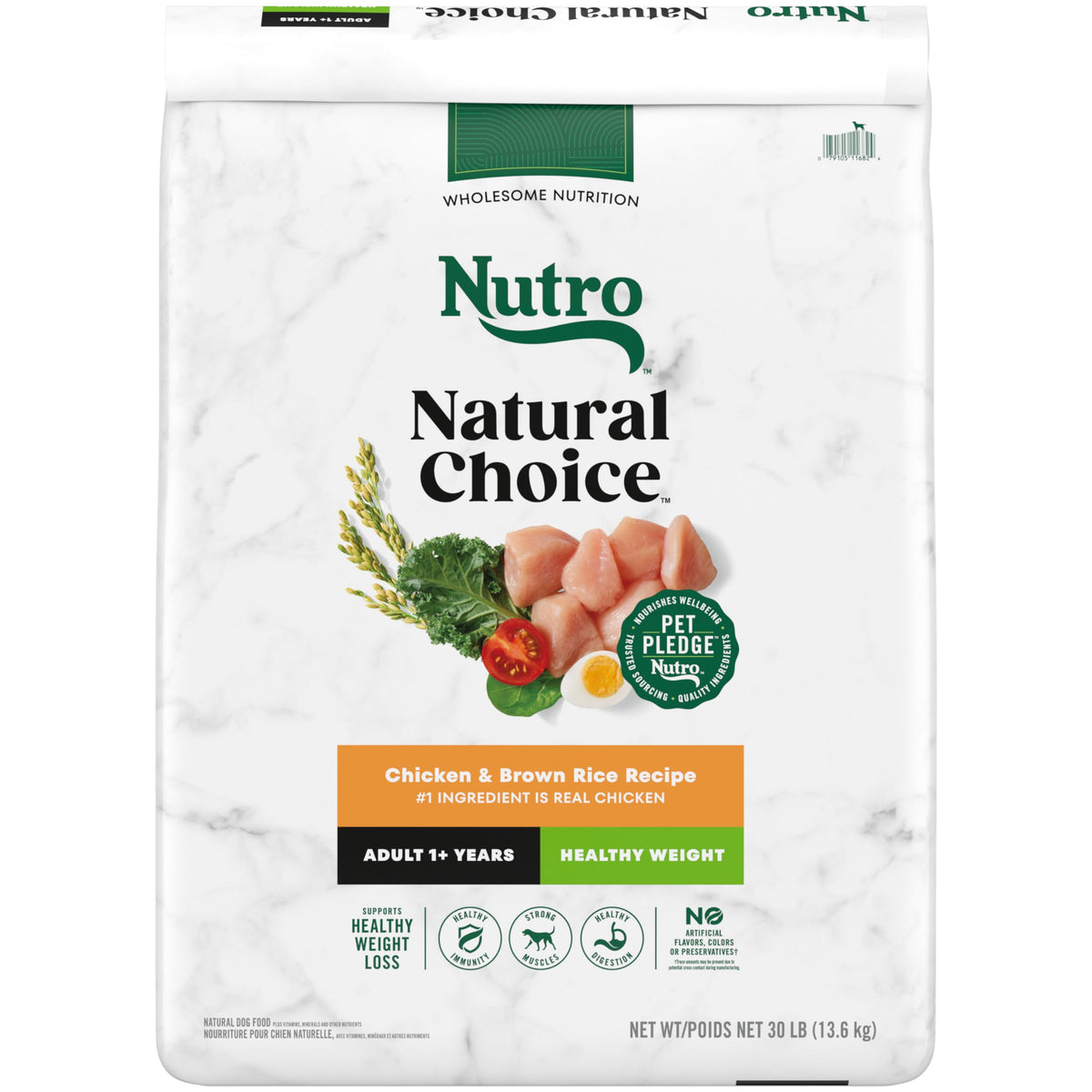 NUTRO NATURAL CHOICE Healthy Weight Adult Dry Dog Food, Chicken & Brown Rice Recipe Dog Kibble, 30 lb. Bag