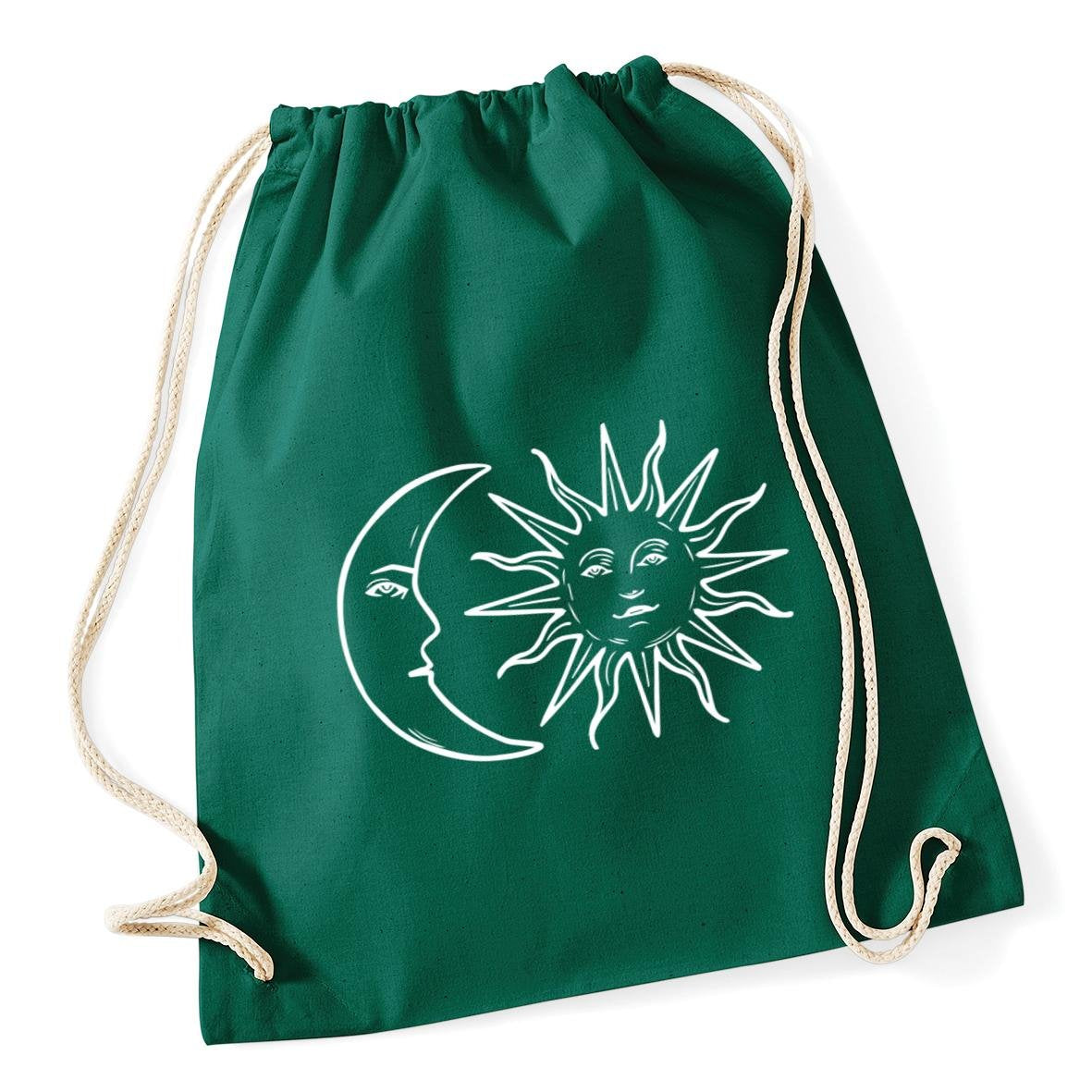 HippoWarehouse Moon and sun Drawstring Cotton School Gym Kid Bag Sack 37cm x 46cm, 12 litres