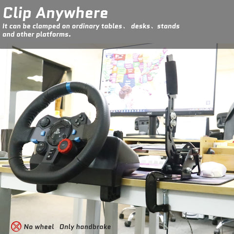 Anman SIM USB Handbrake PRO for PC Windows 14 Bit Professional Gaming Driving Shifter fit Racing Games Logitech G920/G923 Thrustmaster Peripherals/Dirt Rally?with Clamp?
