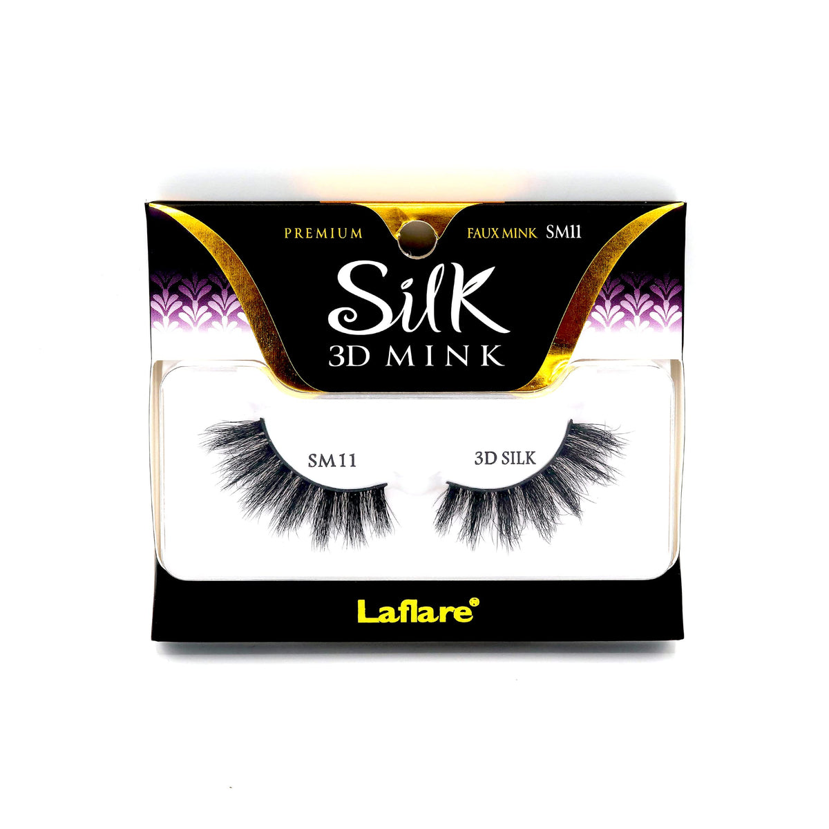 Laflare 3D SILK MINK Premium Faux Mink Eyelashes, Cat Eyes, Wispy, Fluffy, Soft as Mink, Multi-layered False Lashes (SM11)