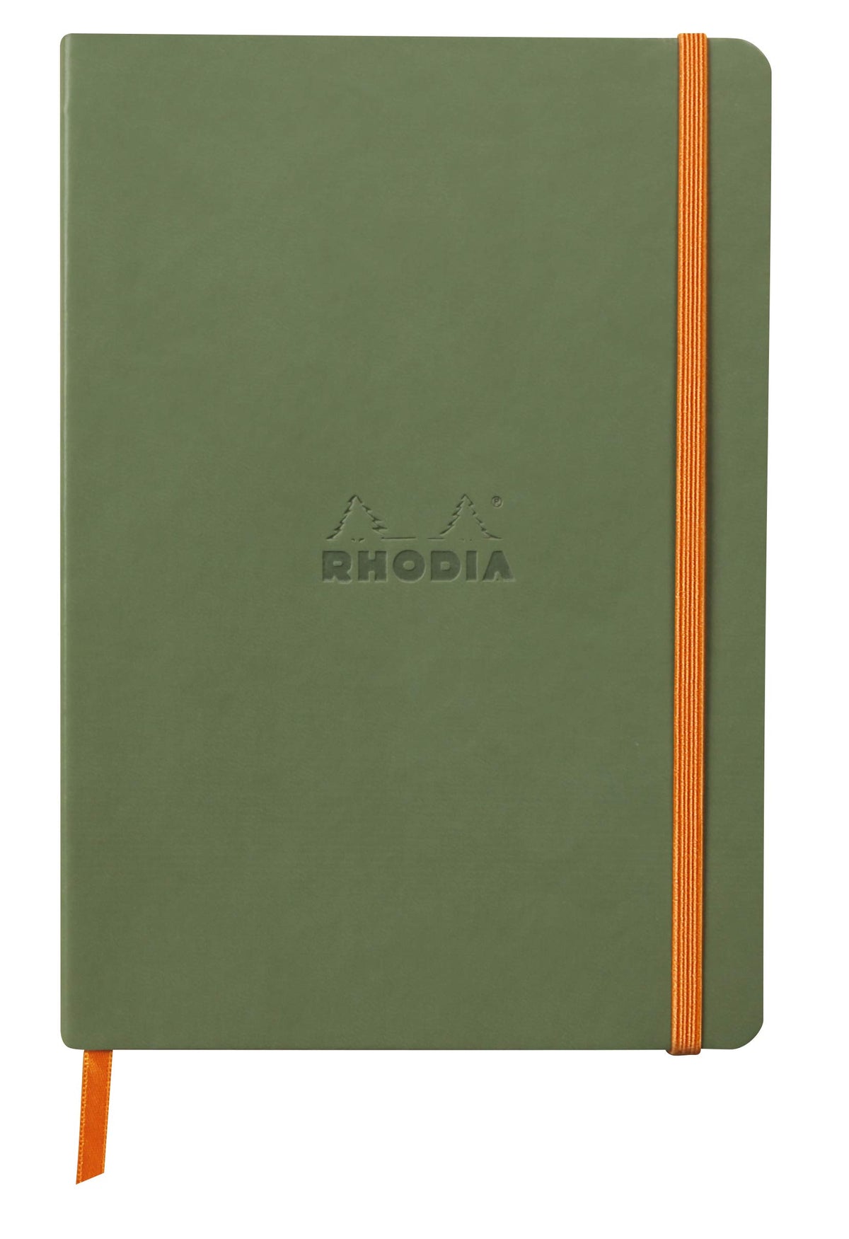 Rhodia 117440C - Sage Soft Notebook - A5 - Dotted Dot - 160 pages - Ivory Clairefontaine Paper 90 g/m - Bookmark, Elastic Closure - Faux Leather Cover - Rhodiarama Collection