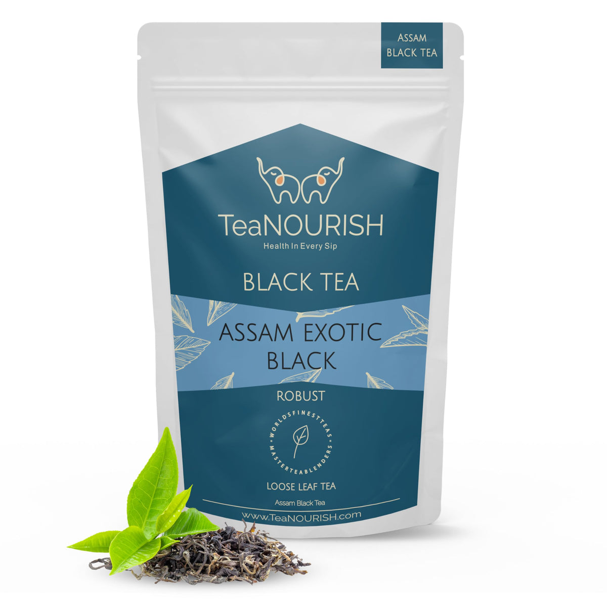 TeaNOURISH Assam Exotic Black Tea | Unblended Loose Leaf Tea | Robust & Full Bodied | Freshly Sourced Direct From Origin | Brew Hot or as Iced Tea - 3.53oz/100g