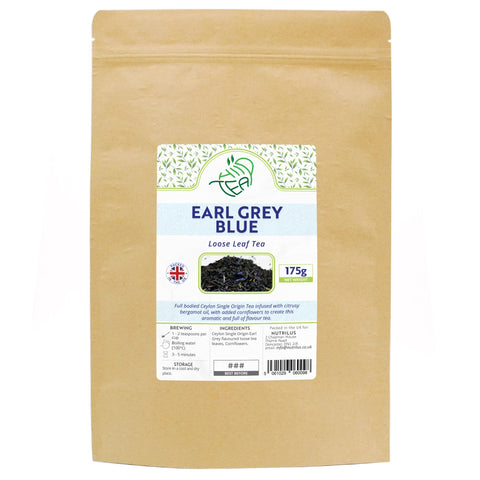 Earl Grey Blue - Premium Loose Leaf Tea Infused With Bergamot Oil - with Cornflowers (Blue, 175g)