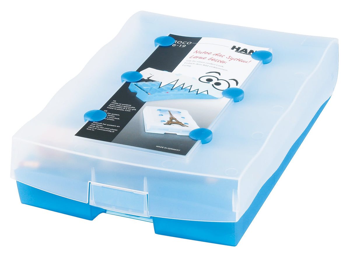 HAN 9988-643, CROCO 2-6-19 System flashcard file. The vocabulary learning system that helps you remember by reinforcing what you've already learnt, translucent blue