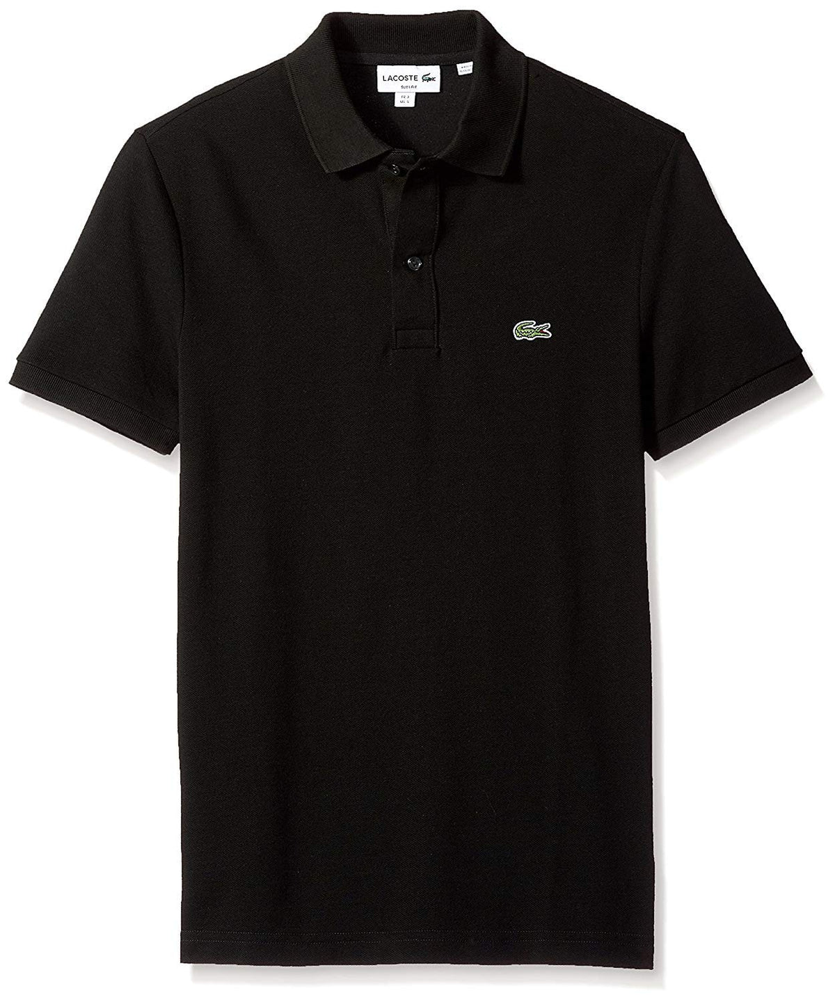 Lacoste Mens Men's Short Sleeve Classic Pique Polo Shirt, Black, Medium