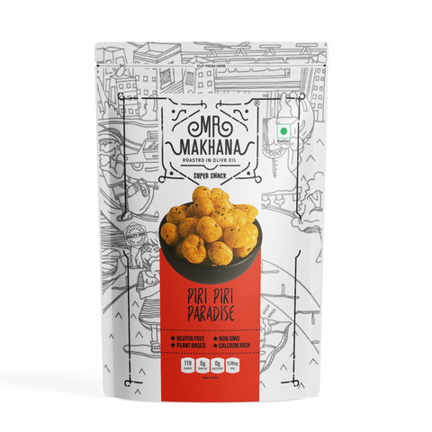 MR Makhana Peri Peri Flavored Makhana | Super Snack | Roasted | 2.65oz (75g) - Family Size
