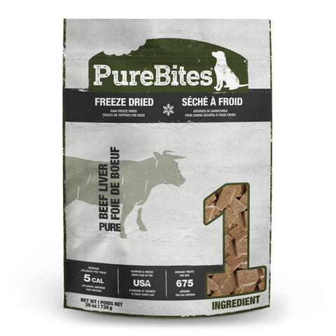 PureBites Beef Freeze Dried Dog Treats, 1 Ingredient, Made in USA, 26oz (Packaging May Vary)