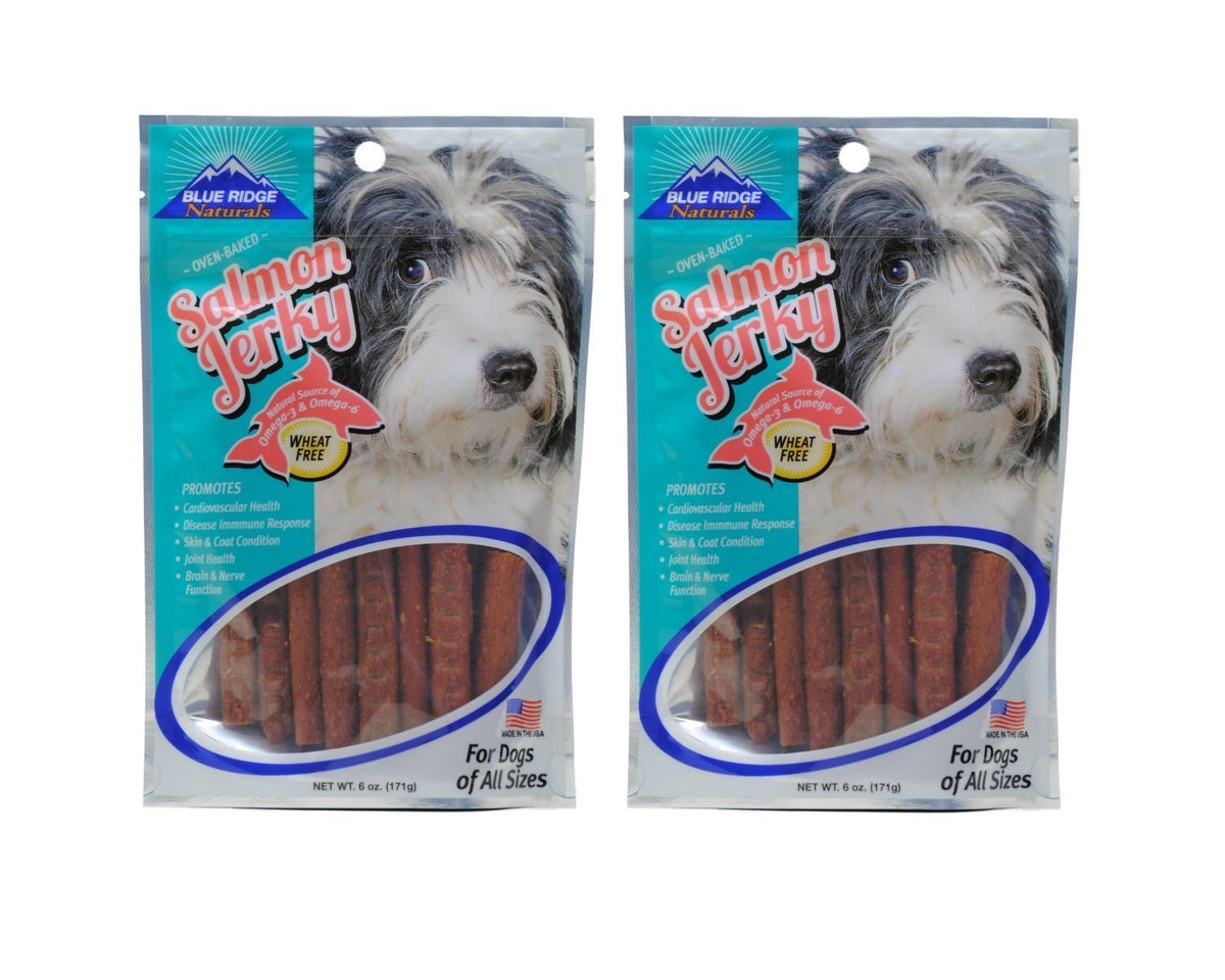 Blue Ridge Naturals Oven Baked Salmon Jerky Dog Treats, 6oz (2-Pack)