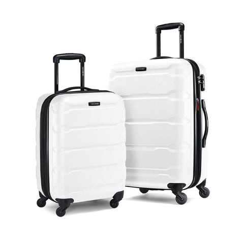 Samsonite Omni PC Hardside Expandable Luggage with Spinner Wheels, White, 2-Piece Set (20/24)
