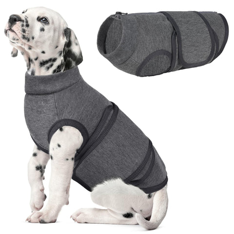 KOESON Dog Anxiety Vest Jacket, Comfort Dog Calming Vest Adjustable Relief Coat for Dogs, Anti-Anxiety Shirt Pet Thunder Jacket Dog Anxiety Relief Wrap for Thunderstorm, Fireworks, Separation Grey M