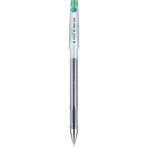 PILOT G-Tec-C Gel Ink Rolling Ball Pens, Ultra Fine Point (0.4mm), Green Ink, 12-Pack (35515)