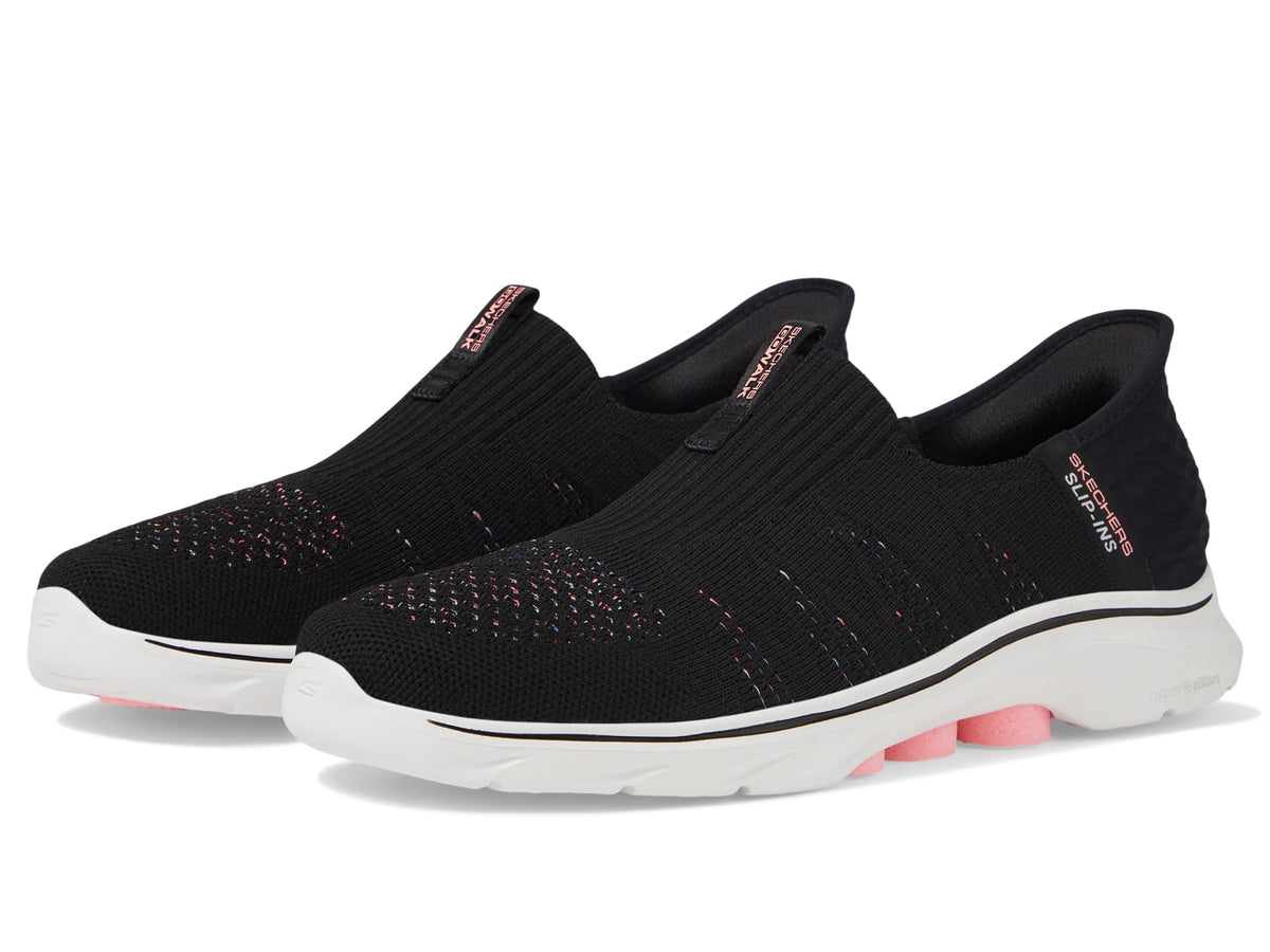 Skechers Women's Go Walk 7 City Lights Hands Free Slip-Ins Sneaker, Black/Multi, 13