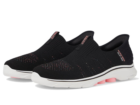 Skechers Women's Go Walk 7 City Lights Hands Free Slip-Ins Sneaker, Black/Multi, 13