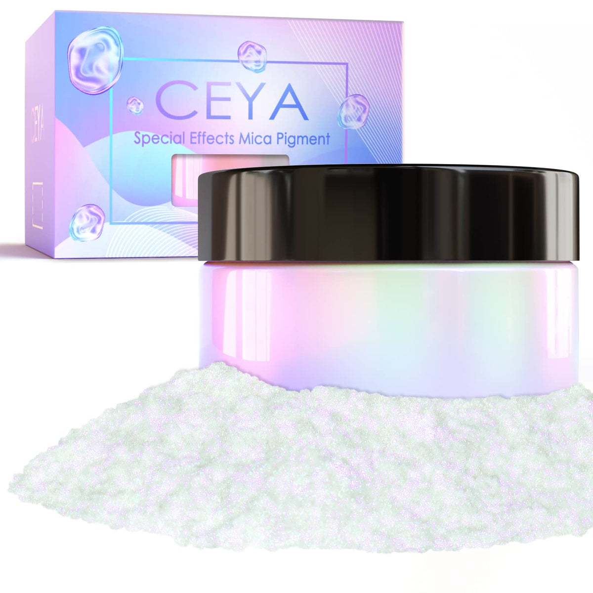 Ceya Interference Mica Powder, 1.8oz/ 50g Ghost Dreamland Chrome Nail Powder, Cosmetic Grade Pearlescent Effect Color Shift Pigment for Epoxy Resin, Makeup Shimmer, Nail Polish,Soap Dye,Candle Making