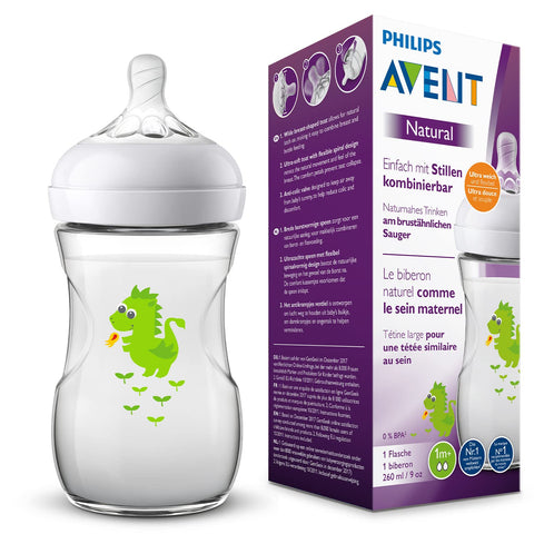 Philips Avent Natural Feeding Bottle with Dragon Design, 260ml - SCF070/24