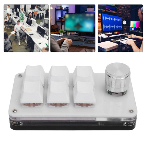 Walfront Mini 6 Keys Macro Mechanical Gaming Keyboard USB Type C PC Keypad Programming RGB Pad Dustproof Red Switch Support a Variety of Customizations