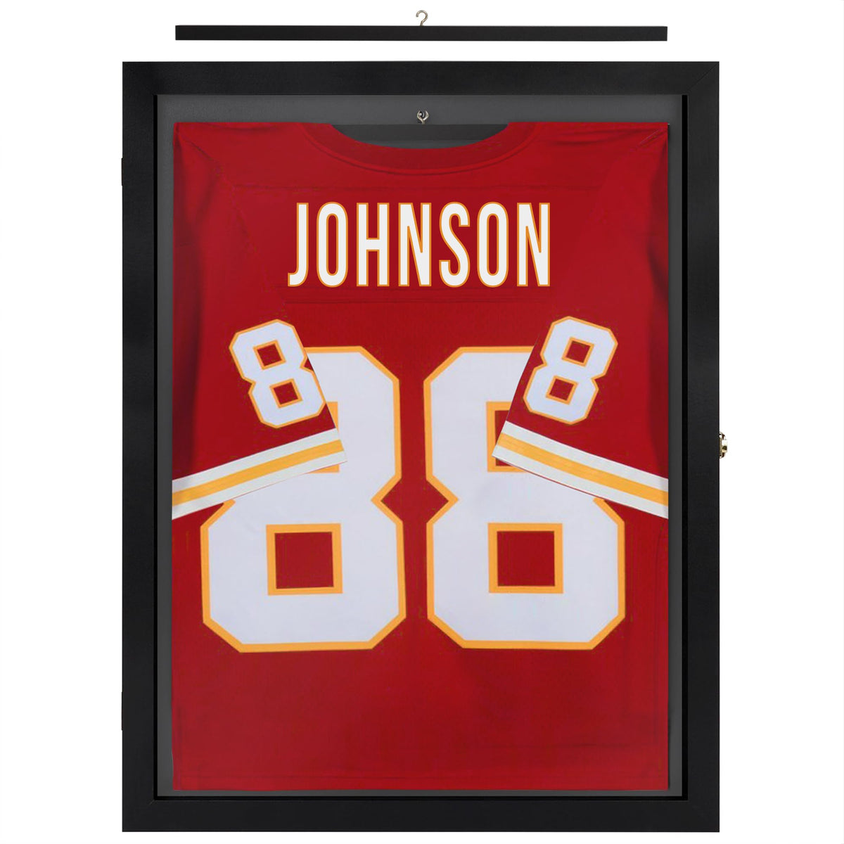 Americanflat Kids Jersey Frame Display Case with Polished Plexiglass - 18x24 Lockable Display Case - Silhouette Collection - Jersey Frame for Soccer, Baseball, Hockey, Football, Basketball - Black