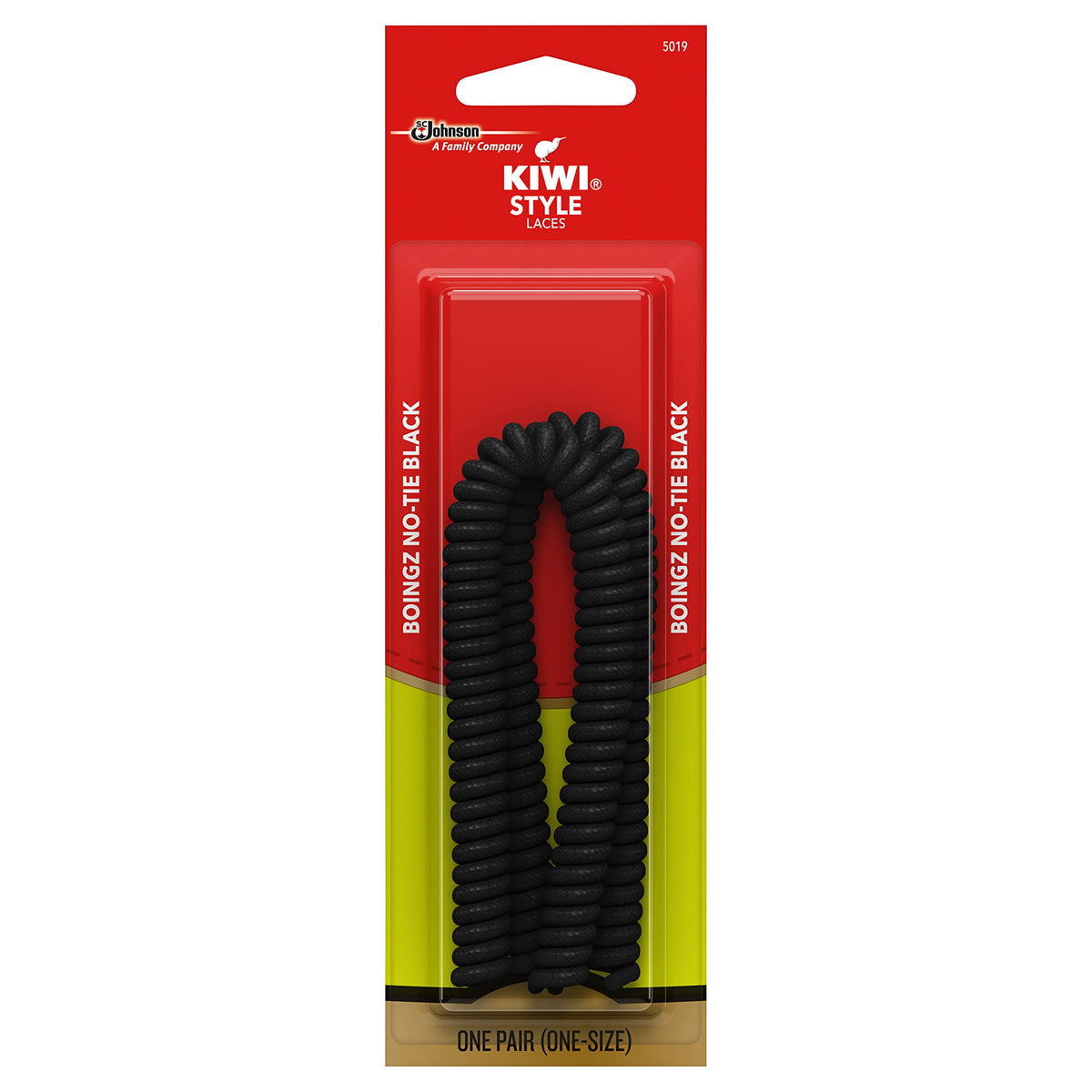 KIWI Style Boingz Laces, No-Tie, Black, One Size