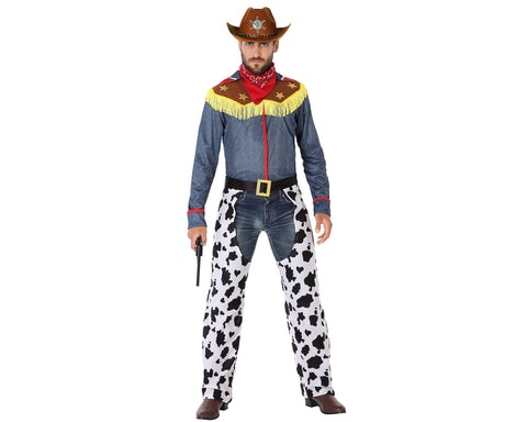 Atosa 61449 Costume Cowboy Man M-L Blue-Carnival, Men