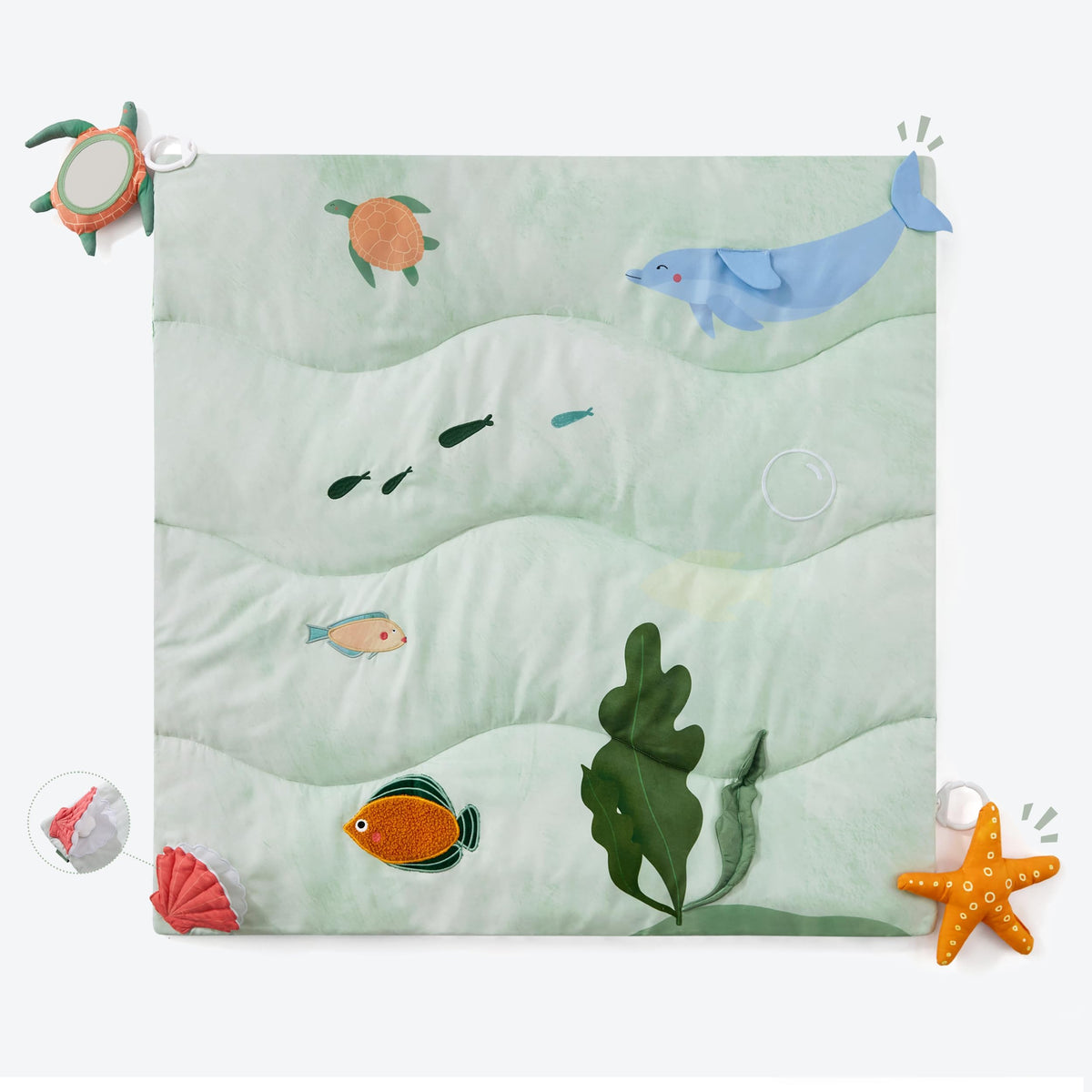 Spirich 9-in-1 Tummy Time Mat, Soft Sensory Mat for Infants, Baby Play Gym Mat, Newborn Essentials Shower Gift