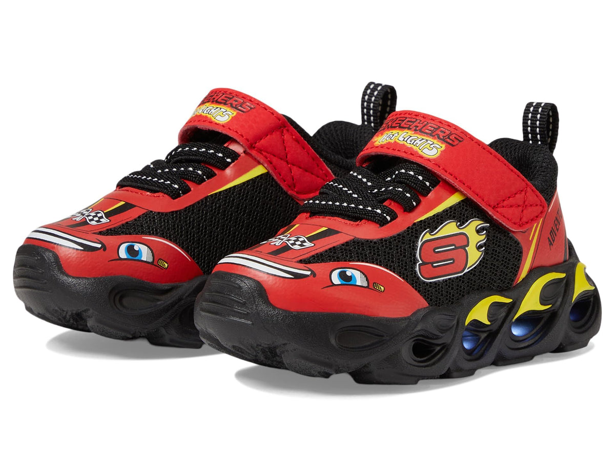Skechers Boy's Thermo-Flash Sneaker, Red/Black, 8 Toddler