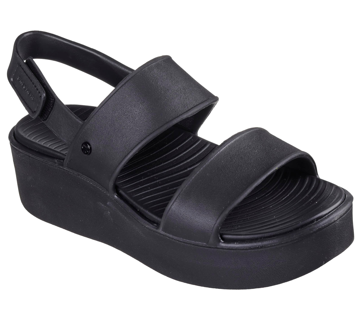 SKECHERS Women's Platform Sandal Wedge, Black, 10