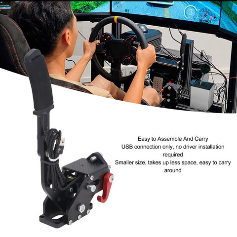 Dpofirs Racing Game USB Handbrake, 16 Bit Simulate Linear Hand Brake for PC for Windows, Racing Gaming Peripherals for gitech G27 G29 G920 G923 T500 T300 (Black) [video game]