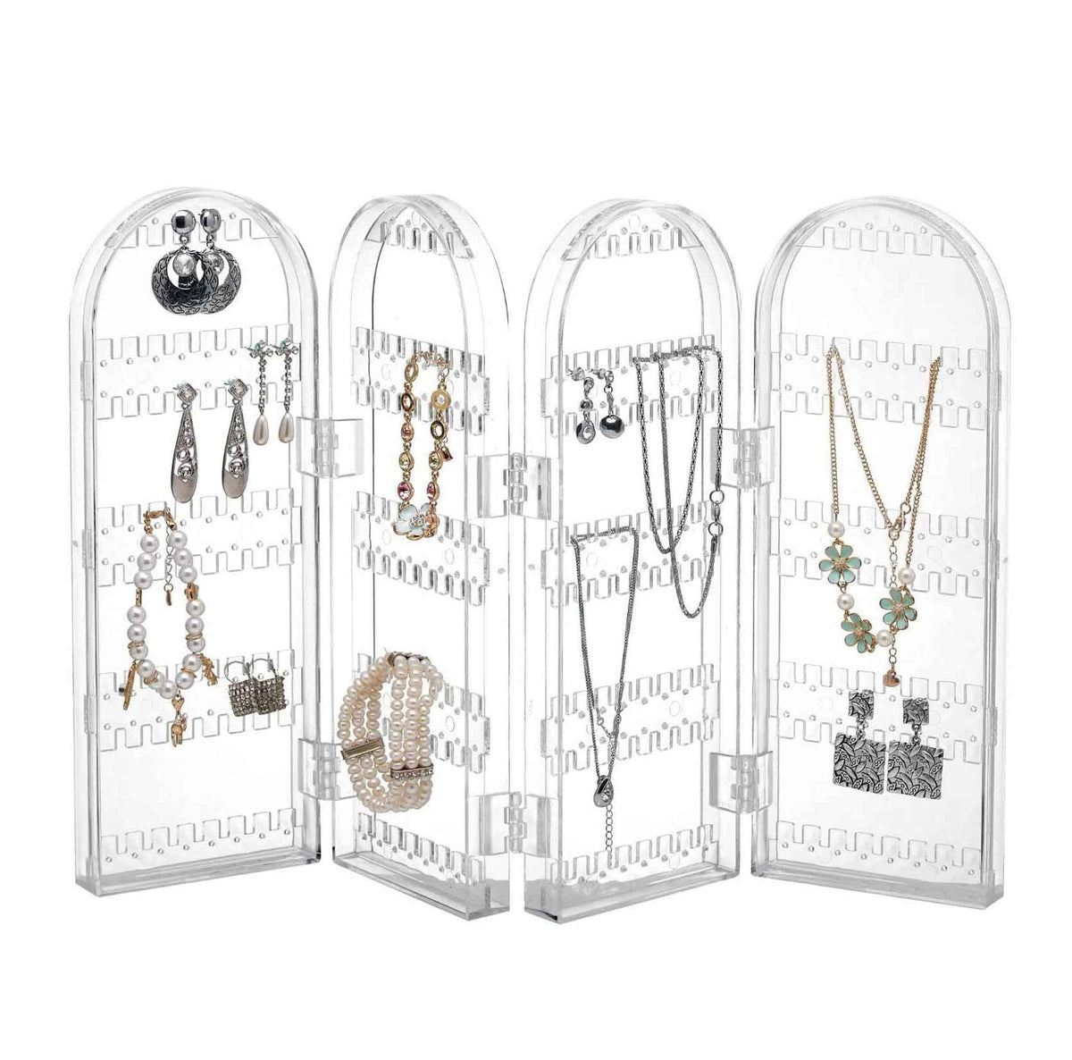Sadiyamo Foldable Earring Screen Stand Holder Acrylic Jewelry Display Hanger Earring Necklace Holder