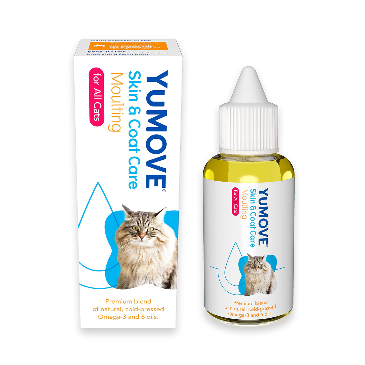 YuMOVE Skin & Coat Care Moulting for All Cats |Previously YuDERM Moulting Cat | Coat and Skin Supplement for Cats with Dry or Dull Coats | 50ml | Packaging may vary