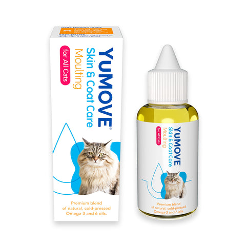 YuMOVE Skin & Coat Care Moulting for All Cats |Previously YuDERM Moulting Cat | Coat and Skin Supplement for Cats with Dry or Dull Coats | 50ml | Packaging may vary