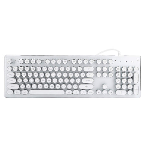 gernie Gaming Keyboard Retro Mechanical Keyboard Mixed Light Wired Keypad Green Switch Key Click for Playing Game Esports, Wireless Keyboard for Pc (White), gerniefa8qeycmwn-11