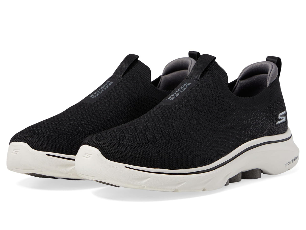 Skechers Men's Go Walk 7 Sneaker, Black/Charcoal, 14