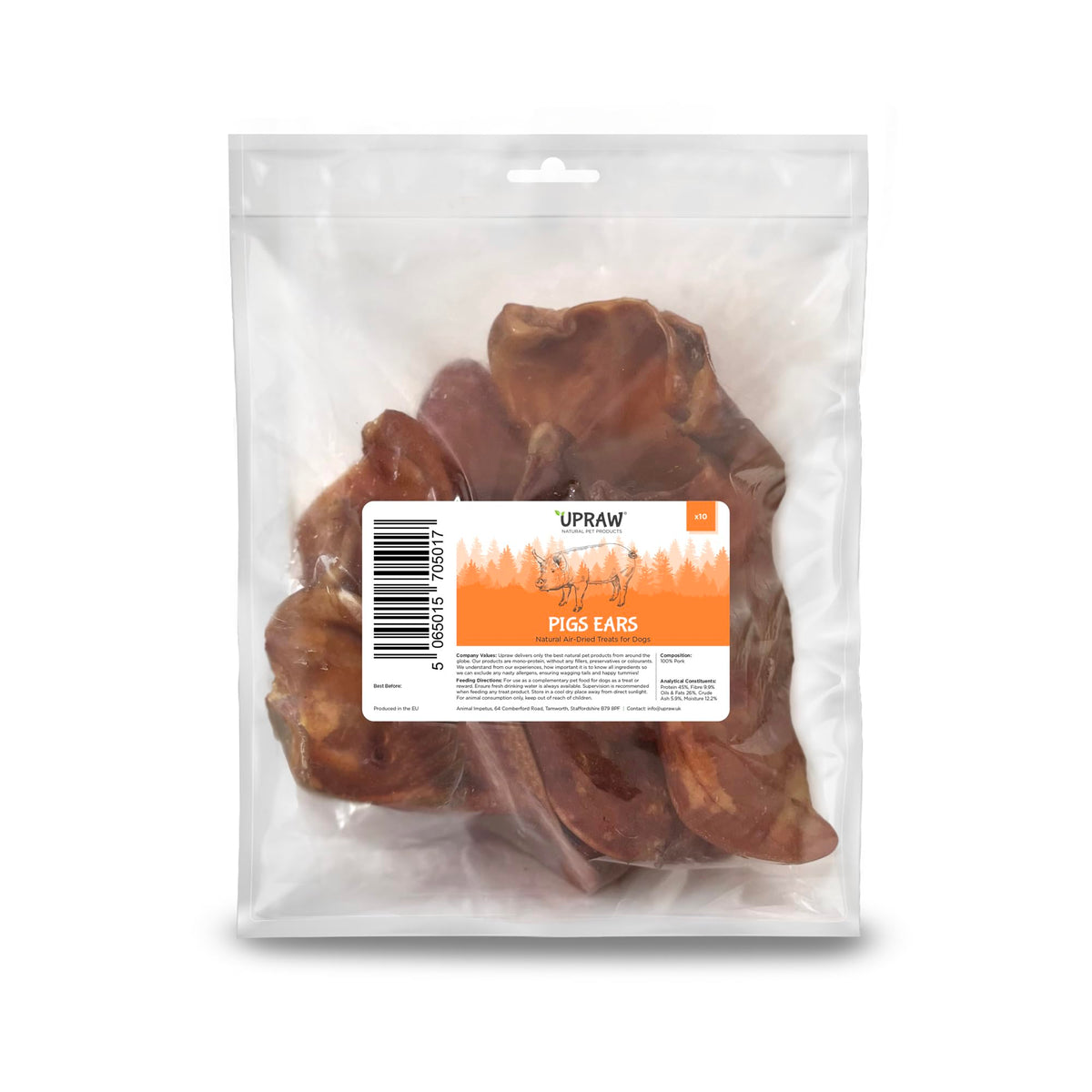 Extra Large Pigs Ears For Dogs, Delicious Tasting Air Dried, 10 PACK - High in Protein Aids Muscle and Tissue Repair, Contains Collagen for Healthy Coats.