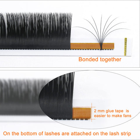1 Tray Volume Lash Extensions C-0.10-15-20MIX Easy Fan Volume Lashes B&Q LASH C CC D DD Curl Easy Fan Lashes Eyelash Extensions Supplies Fan Lashes for Eyelash Extensions (C-0.10,15-20MIX)