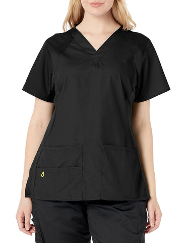 WonderWink Women's Origins Lima Women's Scrub Top, Black, Small