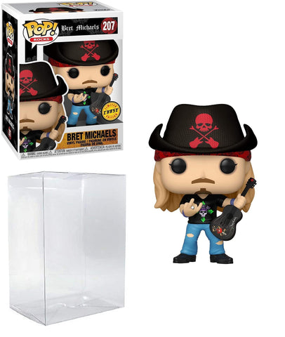Funko Bret Michaels Chase Edition Pop #207 Pop Rocks Vinyl Figure (Includes Compatible Ecotek Protector Case)