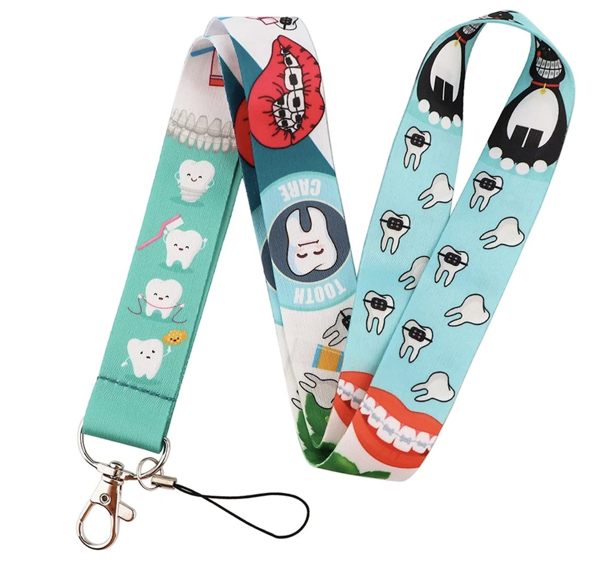 Pinstant Dentist Dental Tooth Teeth Care 17.7" Neck Lanyard Keychain Holder ID Badge Mobile Phone Pin Strap