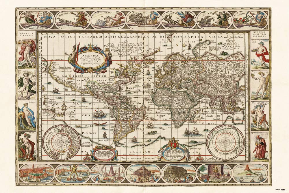 Grupo Erik Official Ancient World Map Poster - 35.8 x 24.2 inches / 91 x 61.5 cm - Shipped Rolled Up - Cool Posters - Art Poster - Posters & Prints - Wall Posters