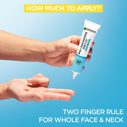 Garnier Sunscreen, With SPF50, Anti Imperfection Fluid, Prevents & Corrects Sun Damage, Invisible and Matte Finsih, Pure Active BHA + Niacinamide Daily UV, 40ml